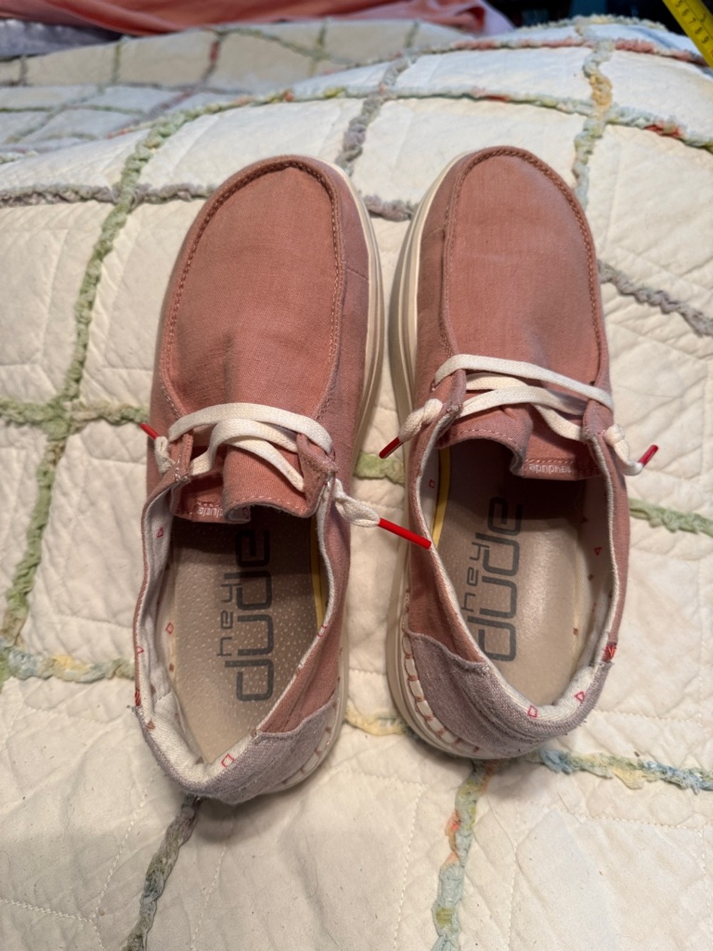 Hey Dude women’s Slip-On Loafers in Dusty Rose Canvas